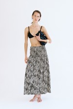 Smocked-waist Maxi Skirt